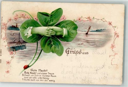 Basel 1901 Segelboot Spruch E.B.C.i.B. Nr.9230 Gruss aus