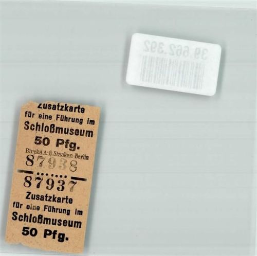 Staaken 50 Pfg. Zusatzkarte Führung Schlossmuseum Bireka AG Nr. 87937