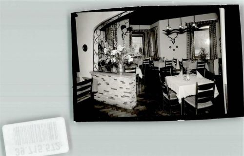 Marktredwitz Hotel Stadtpark Gastraum Blumen Geweih Ort handschriftlich Foto Original aus Archiv eines Ansichtskartenverlags