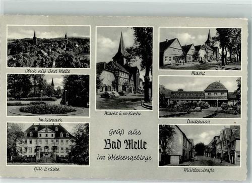 Melle Ev. Kirche Kurpark Gut Bruche Markt Badehaus Mühlenstraße Wiehengebirge