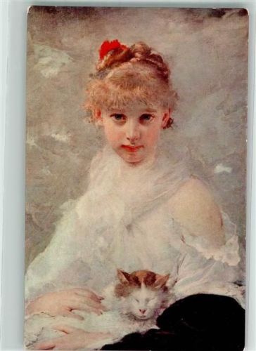 Paris Junges Mädchen mit Katze Musee de Luxemburg