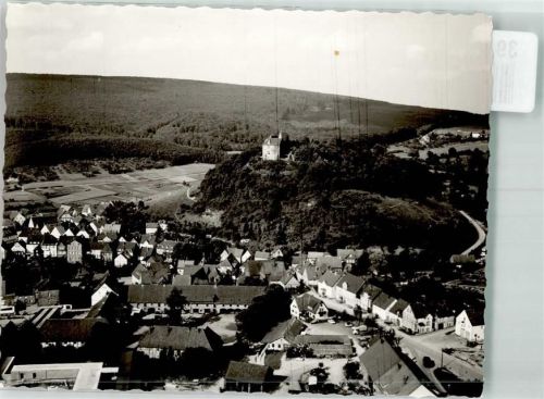 Schwalenberg Fliegeraufnahme vom Ort und der Burg Schwalenberg Foto Original aus Archiv eines Ansichtskartenverlags Ort handschriftlich