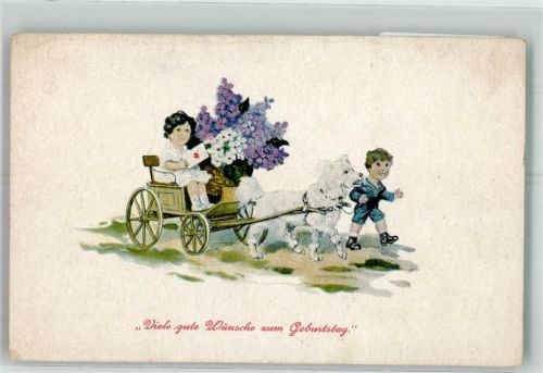 1918 Kinder Brief Flieder Geburtstag