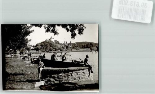 Grönenbach Schwimmbad Ort handschriftlich Foto Original aus Archiv eines Ansichtskartenverlags
