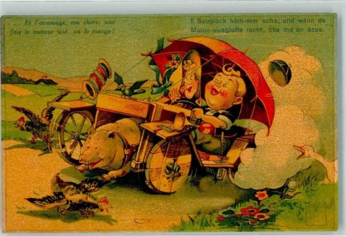Nr. 31 Fantasie Automobil Schwein Humor