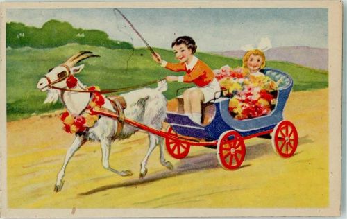 Ziegenbock Kinder Blumen