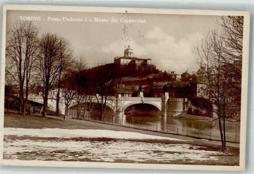 Torino 1930 Ponte Umberto I. Monte dei Cappuccini