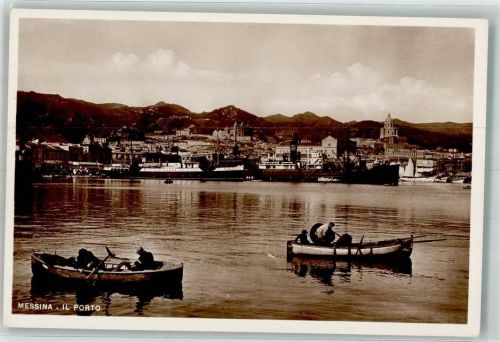 Messina 1938 Hafen Fischerboote