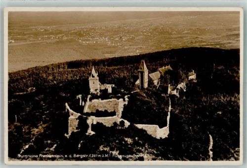 Frankenstein Fliegeraufnahme Burgruine Frankenstein a.d. Bergstraße