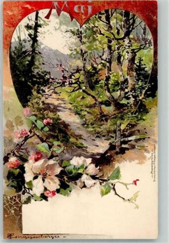 Mai sign. Guggenberger Rosen Landschaft