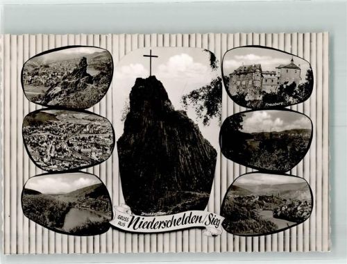 Niederschelden Drudenstein FliegeraufnahmeFoto Original aus Archiv eines Ansichtskartenverlags