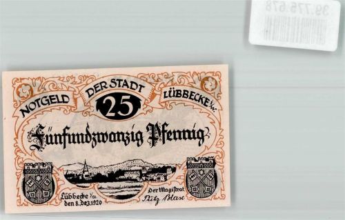 Lübbecke 1920 25 Pfennig 2. Gruppe A Nr. 29563