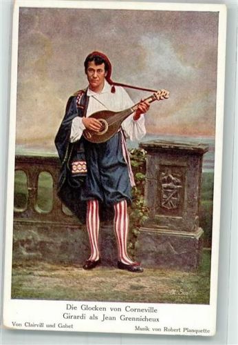 Serie IV Nr. 18 Foto Ch. Scolik : Operette Die Glocken von Corneville : Girardi als Jean Grennicheux mit einer Mandoline Theaterschauspieler
