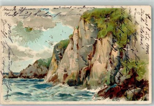 1900 Sonnenschein Karte Serie VIII Das Meer an der Steilküste