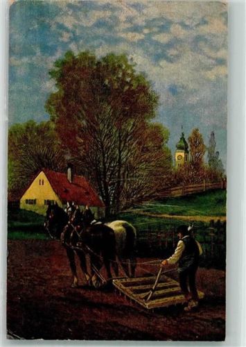 1917 Bauer beim Pflügen Landwirtschaft