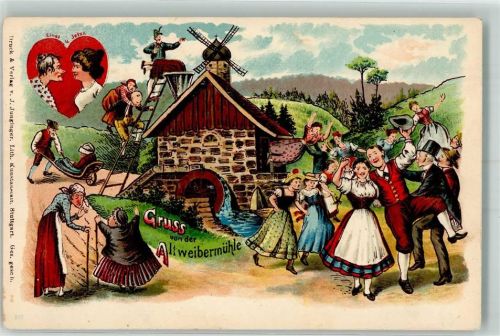 Altweibermühle Jungbrunnen-Motiv Tracht