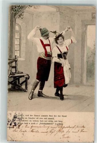 1902 Schuhplattler Vers Tracht