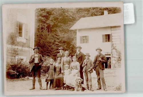 Pfeife Familienfoto Hund FOTO KEINE AK Rauchen Gebrauchsspuren