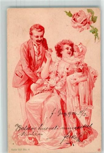 1900 Familienidyll mit Baby Rosen Serie 717 Nr. 4
