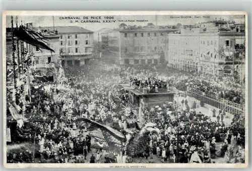 Nice Nizza S.M. Carnaval Sur la Place Massena 1906 Karneval