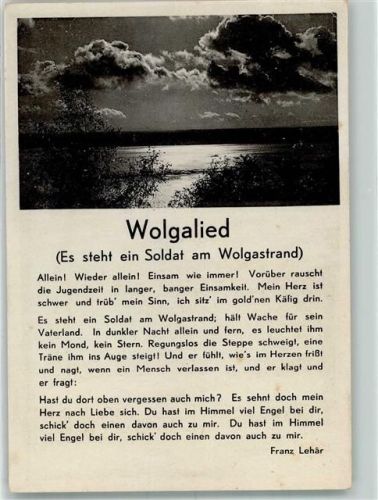 Text des Liedes Es steht ein Soldat am Wolgastrand nach Franz Lehar Verlag Karl Wülbern