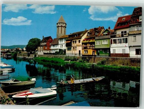 Wertheim Partie an der Tauber Motorboote
