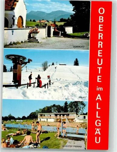 Oberreute Dorfplatz Beheiztes Freibad Skischlepplift