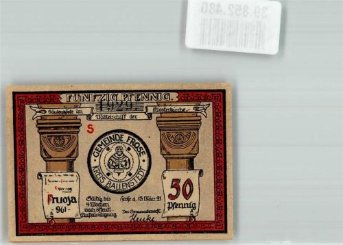 Frose 1921 50 Pfennig S Nr. 19291 Turmfenster d. Klosterkirche
