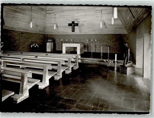Dingden Klausenhof Kapelle Inneres Ort handschriftlich Foto Original aus Archiv eines Ansichtskartenverlags