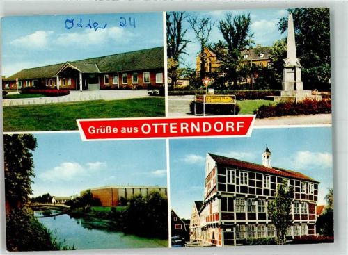 Otterndorf Kriegerdenkmal Mittelschule Fachwerk Medembrücke