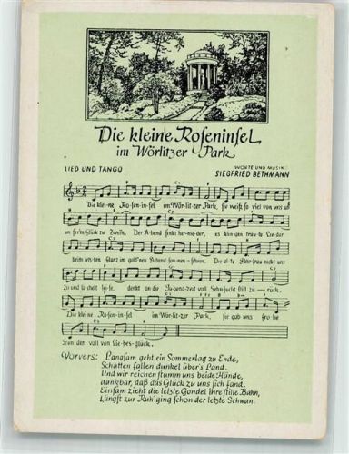 Wörlitz Roseninsel Wörlitzer Park Liederkarte
