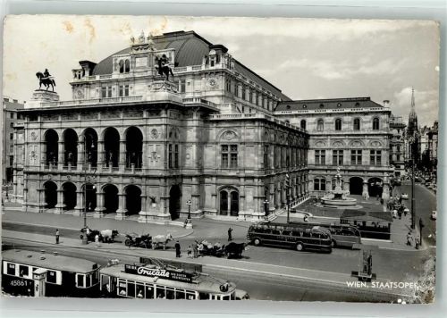 Wien Staatsoper Omnibus Straßenbahn Oldtimer