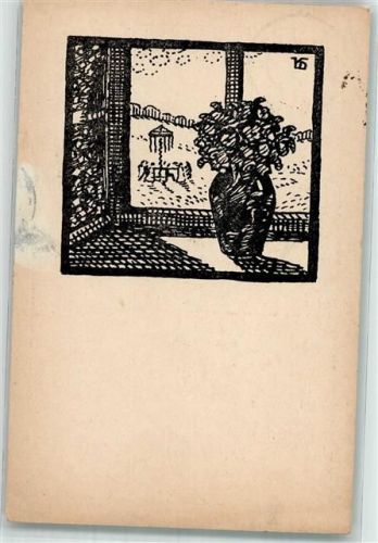 1918 Blumenvase am Fenster
