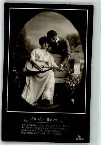 Serie an der Weser 6050-3 Liebespaar Laute Küsse Poesie / Liebe