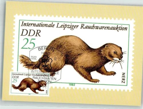 Leipzig Nerz Internationale Rauchwarenauktion Sondermarke Sonderkarte