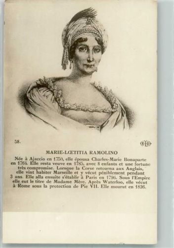 Maria Letizia Ramolino, verheiratete Letizia Buonaparte, genannt Madame Mère Perlenschmuck , war die Mutter Napoleon Bonapartes.
