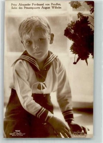Prinz Alexander Ferdinand Originalaufnahme Dührkoop Verlag Liersch 7885 Adel Prinz August Wilhelm 1918 Foto AK