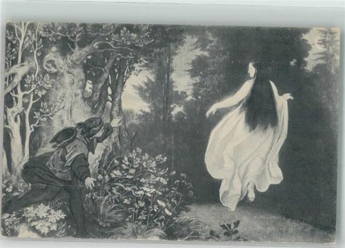 Das Locken im Walde Verlag Georg D.W. Callwaéy Kunstwart Bildkarte Nr.233