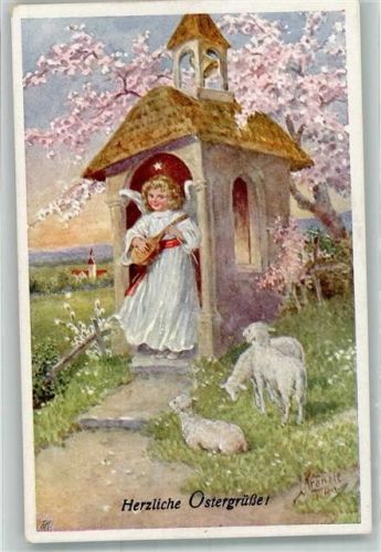 Ostern Engel Geige Schafe B.K.W. I. 4665-4