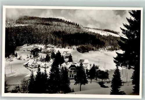 72270 W7292 Obertal , Kr Freudenstadt Winter Gasthaus Pension Waldheim