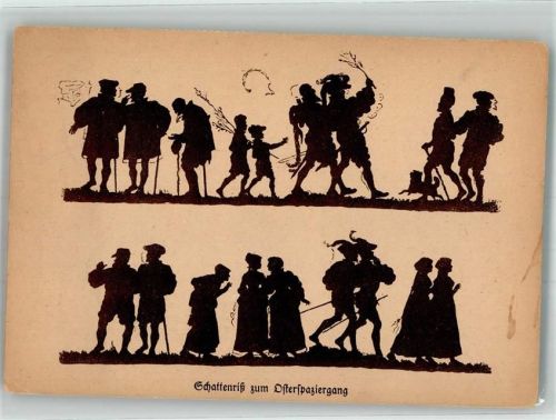 1932 Osterspaziergang Künstlerkarte
