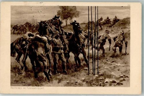 1916 Abgesessene deutsche Kavallerie im Gefecht Ostpreußenhilfe Lehmanns Verlag Feldpost WK I Nr. 85