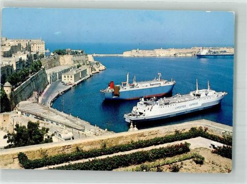 Valletta 1987 Hafen Dampfschiff Livestock Express