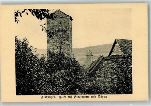 97650 W8741 Fladungen - Stadtmauer und Türme Fotogaf Fritz Koch