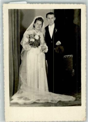 Barby 1950 Brautpaar Hochzeit Ort handschriftlich