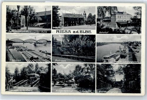 Riesa Stadtpark, Elbbrücke, Freitreppe, Kriegerdenkmal, Rathaus, Bahnhof, Dampfer-Landungsplatz, Brandenburgerweg