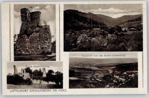 06507 O4301 Stecklenberg - Ruine Stecklenburg, Aussicht von der Ruine Lauenburg