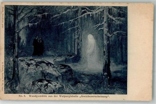 Thale sign. Hendrich Gretchenerscheinung Wandgemälde aus der Walpurgishalle No. 9