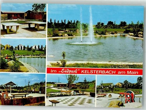 Kelsterbach Der Südpark mit Tischtennis Parkanlagen Grillplatz Wasserspielplatz Schach