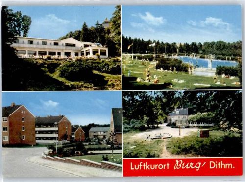 25712 W2224 Burg (Dithmarschen) - Siedlung, Freibad, Gasthaus
